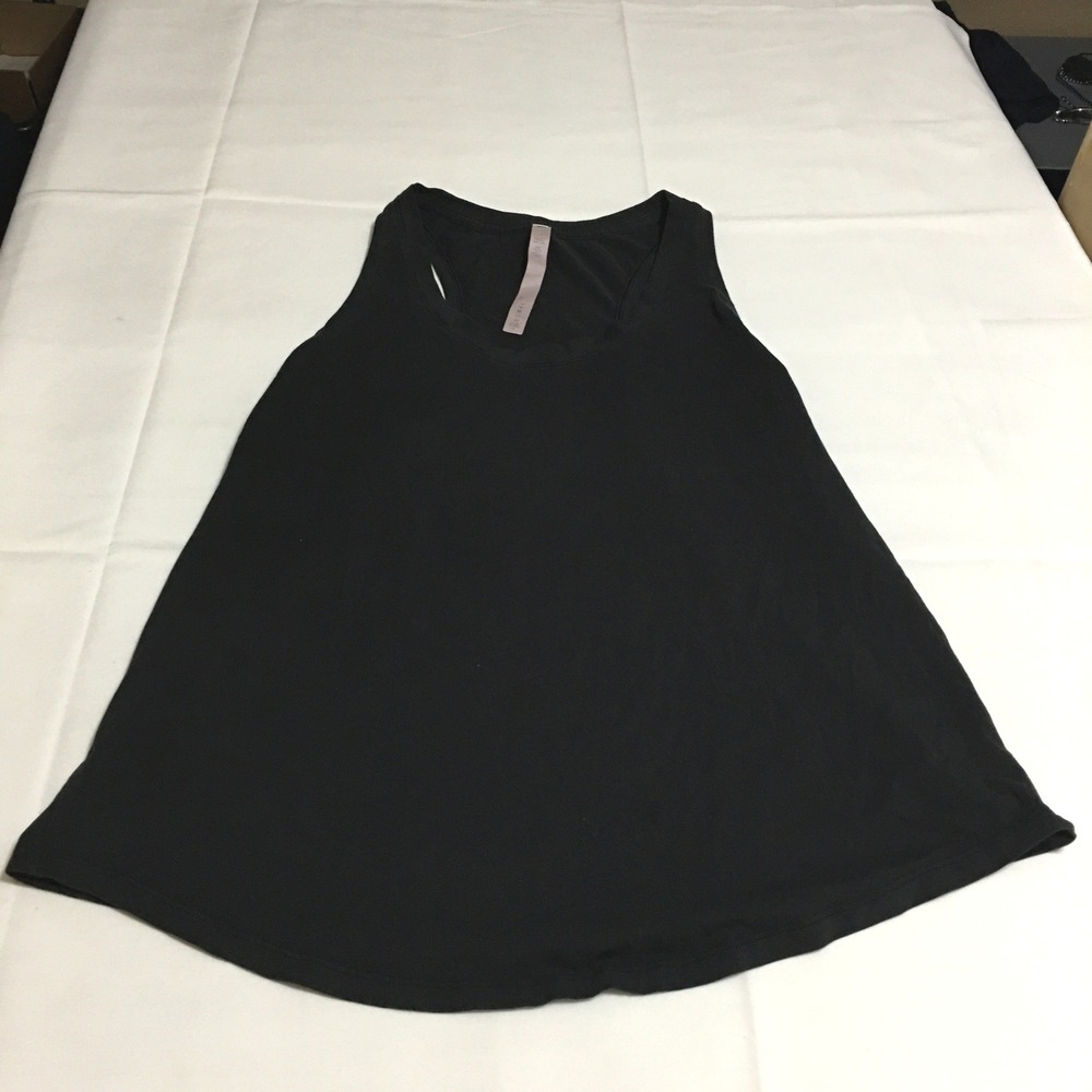 Lululemon Racerback Tank Top Women 14 Black Pima Cotton Lycra Activewear